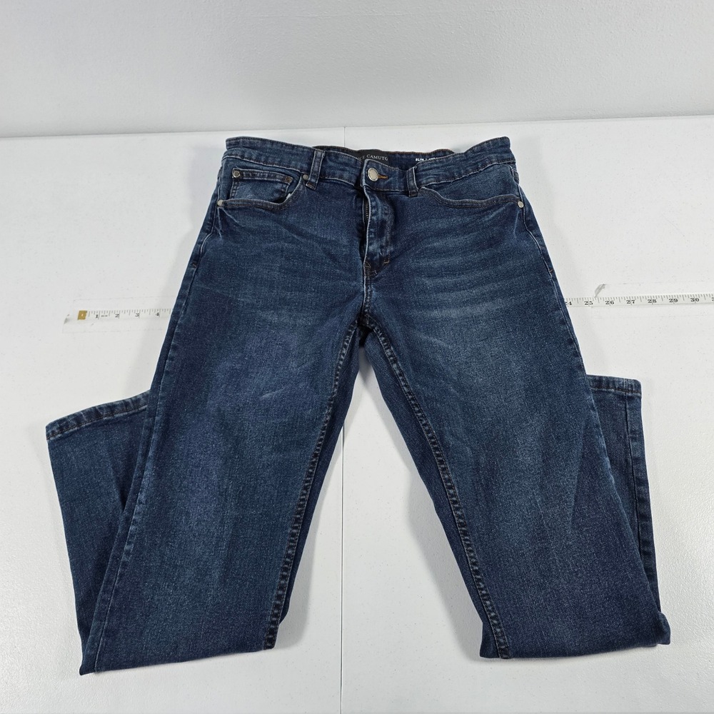 Vince Camuto Mens Slim Straight Leg Dark Wash Indigo Denim Jeans W32 x L30